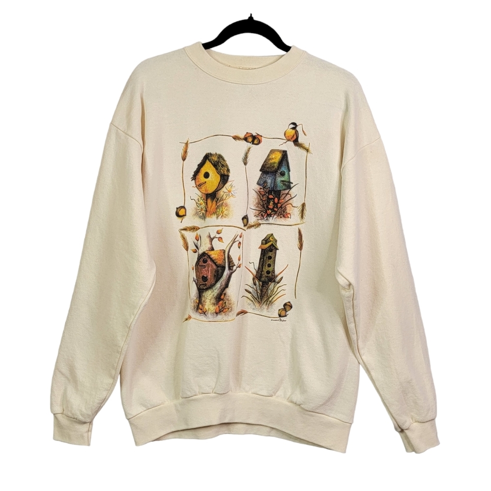 1997 Vintage Birdhouse Graphic Grandma Sweatshirt Crewneck Women's Size L